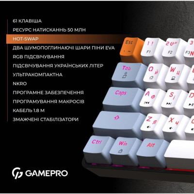 GamePro MK130R Outemu Red Hot-Swap Switch Black