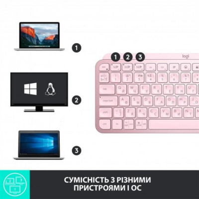 Logitech MX Keys Mini Wireless Illuminated UA Rose (920-010500) Logitech MX Keys Mini Wireless Illuminated UA Rose (920-010500)