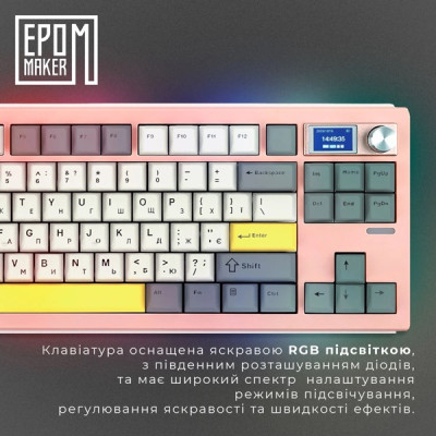 EPOMAKER Shadow-S TKL RGB Mechanical Wisteria Linear Switch Hot-Swap (SHS-P-WL) Pink