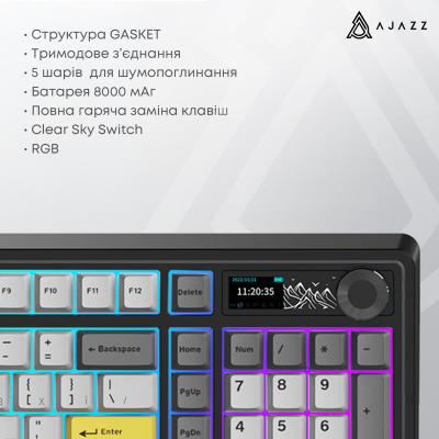 Ajazz AK980 Clear Sky Switch Black-Gray-Yellow (AK980-CS-BGY)