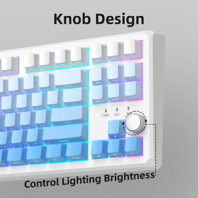 MageGee SKY 87 RGB Blue Whale Switch Wireless White/Blue Gradient (6971969728509)