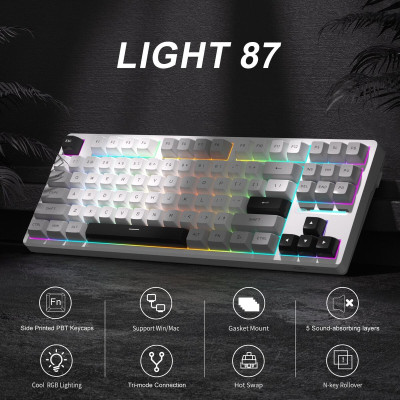 MageGee Light 87 RGB Blue Whale Switch Wireless Star White (6971969728431-UA)