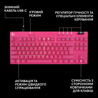 Logitech G Pro X TKL Rapid Linear Magenta (920-013253)