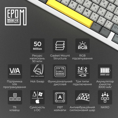 EPOMAKER TH80 Pro V2 White (TH80-PROV2-W-WT)