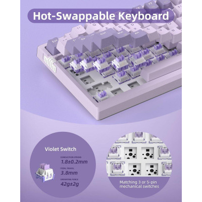 MageGee SKY 81 RGB Violet Switch Wireless Violet (6971969728165-UA)