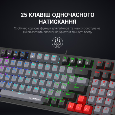 GamePro MK120 Red Switches USB (MK120R) black
