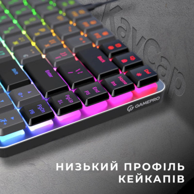 GamePro MK141R Red Swich Low Profile RGB USB Dark Gray
