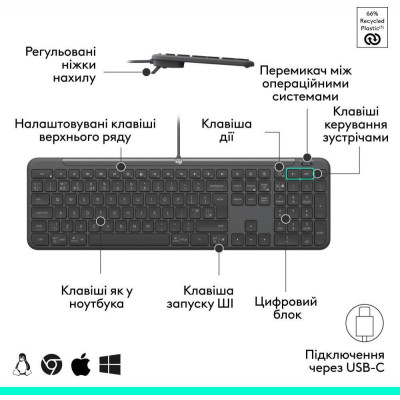 Logitech Signature Slim K620 for Business Graphite (920-013333)