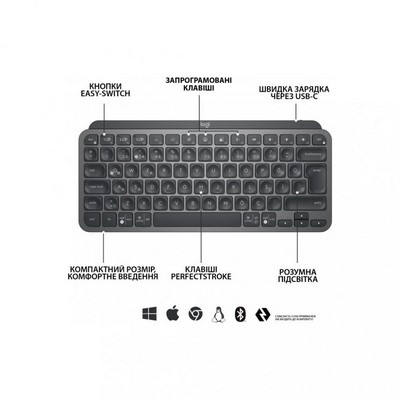 Logitech MX Keys Mini Illuminated Graphite (920-010498) Logitech MX Keys Mini Illuminated Graphite (920-010498)