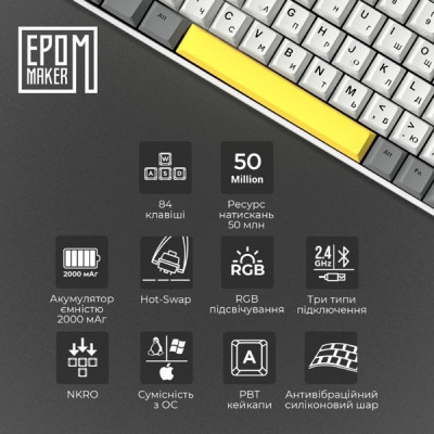 EPOMAKER EP84 Wisteria Linear White (EP84-W-WL)