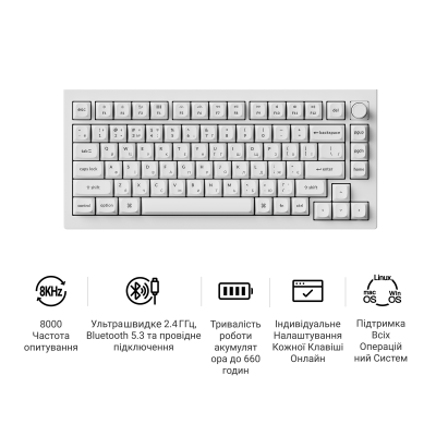 Keychron V1 Ultra Red Switch White (V1U-F1-UA)
