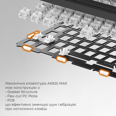 Ajazz AK820 MAX Magnetic Switches Purple/White/Blue (AK820MAX-WM-PWB)