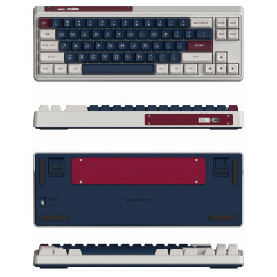 FL ESPORTS CMK68 SAM Metal Heart Wireless Kailh MX Cool Mint (CMK68SAM-5813) White/Blue