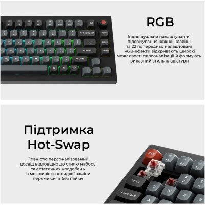 Keychron V1 8K Super Red Switch Black (V1W-D1-UA)