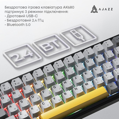 Ajazz AK680 MAX Magnetic Switch Black/Gray/Yellow (AK680-M-BGY-A)