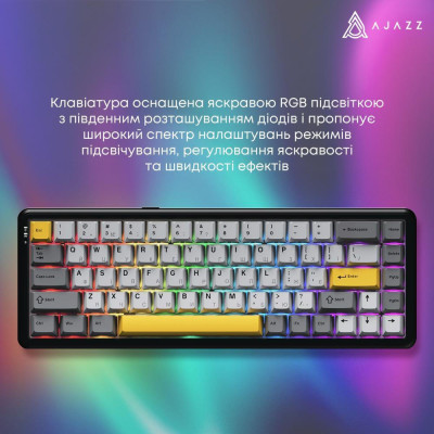 Ajazz AK680 MAX Magnetic Switch Black/Gray/Yellow (AK680-M-BGY-A)