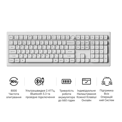 Keychron V6 Ultra Red Switch White (V6U-F1-UA)