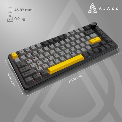 Ajazz AK820 Max Plus Black Grey Yellow (AK820MAX-DD-BGY)