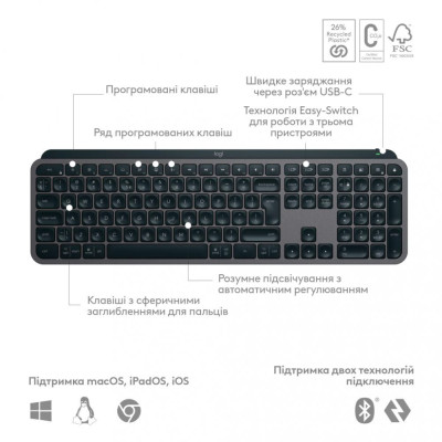Logitech MX Keys S Graphite UA (920-011593)