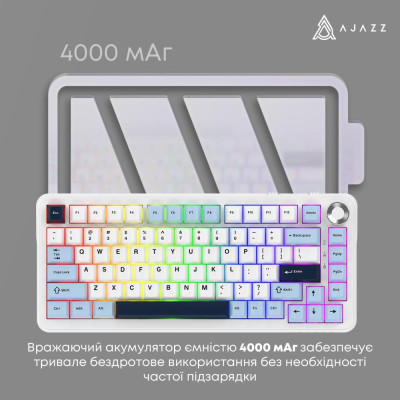 Ajazz AK820 MAX PLUS Daydream White-Dark Blue (AK820MAX-DD-BWD)