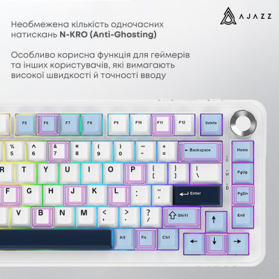 Ajazz AK820 MAX PLUS Daydream White-Dark Blue (AK820MAX-DD-BWD)