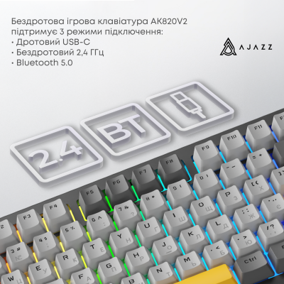 Ajazz AK820 V2 Coconut Flake Switch (AK820-V2-CF-BGY)