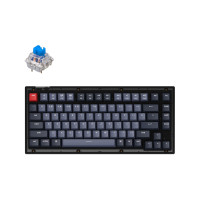 Keychron V1 84 Key QMK Gateron G PRO Blue Hot-Swap RGB Frosted Black (V1A2_KEYCHRON)