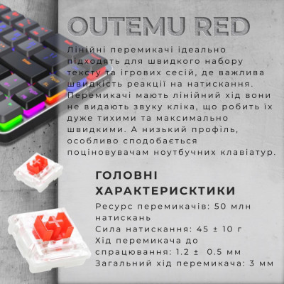 GamePro MK122R Red Switch Low Profile Dark Gray GamePro MK122R Red Switch Low Profile Dark Gray
