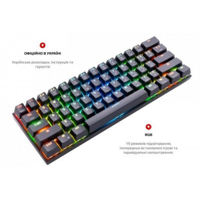 Motospeed СK62, RGB, BT, USB Black ENG, UKR, RUS Outemu Red (mtck62bmr)