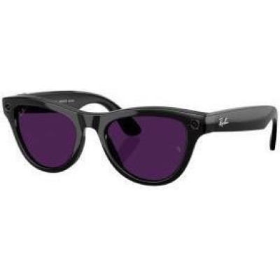 Ray-Ban Meta Skyler Gen 2 St. Shiny Black Frame/Clear to Amethyst Transitions Lenses (RW4014 601/CH 52-20)