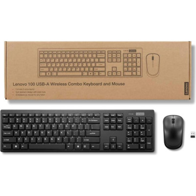 Lenovo 100 USB-A Wireless Combo Keyboard and Mouse (GX31Q28916)