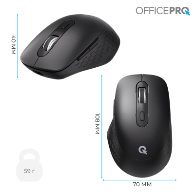 OfficePro M265B Wireless/Bluetooth Silent Click Black