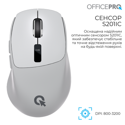 OFFICEPRO M398G Silent Click Wireless Gray