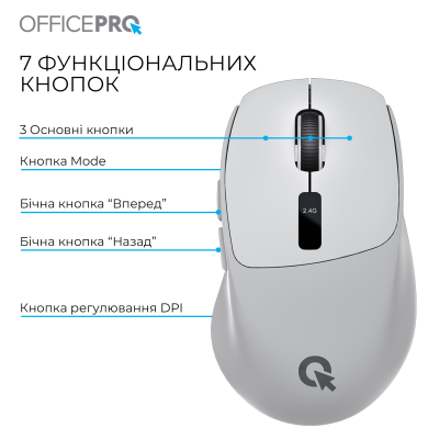 OFFICEPRO M398G Silent Click Wireless Gray