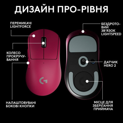 Logitech Pro X Superlight 2 Dex Pink (910-007371, 910-007373)