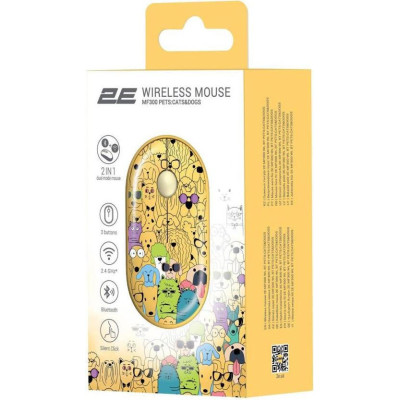 2E MF300 Pets Silent WL BT Cats&Dogs (2E-MF300WPETSYW)