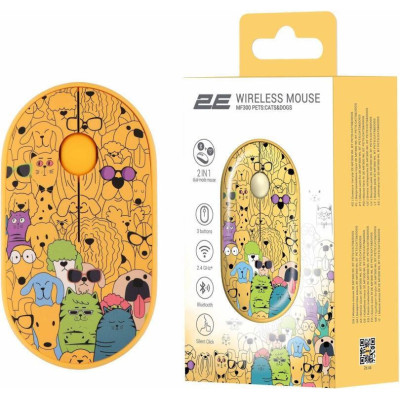 2E MF300 Pets Silent WL BT Cats&Dogs (2E-MF300WPETSYW)