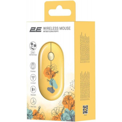 2E MF300 Flora Silent WL BT Poppy (2E-MF300WFLORAYW)