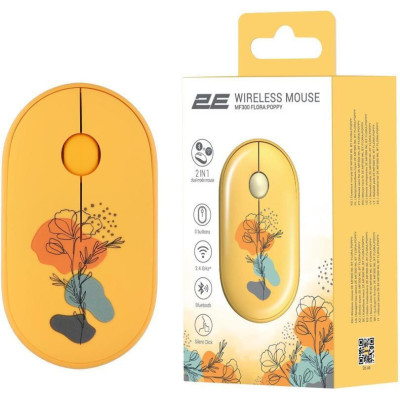 2E MF300 Flora Silent WL BT Poppy (2E-MF300WFLORAYW)
