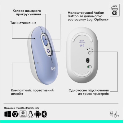 Logitech POP Mouse Lilac (910-007414) 