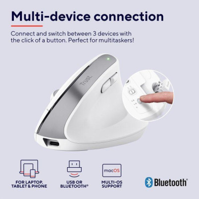 Trust Bayo+ Multidevice Ergonomic White (25399_TRUST)
