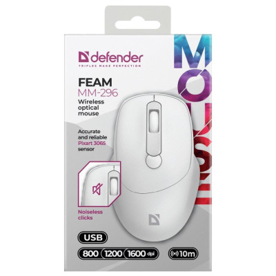 Defender Feam MM-296 Wireless White (52297)