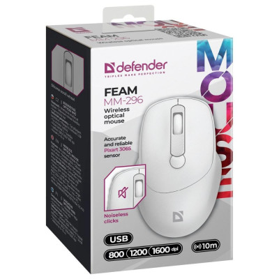 Defender Feam MM-296 Wireless White (52297)