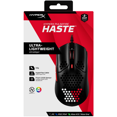 HyperX Pulsefire Haste USB Black/Red (HMSH1-A-RD/G, 4P5E3AA)