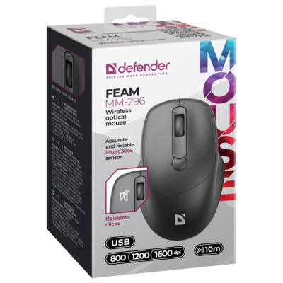 Defender Feam MM-296 Wireless Black (52296)