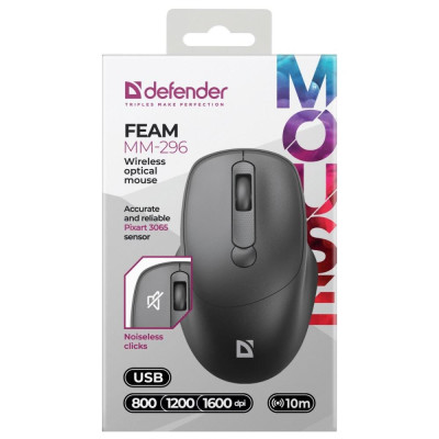 Defender Feam MM-296 Wireless Black (52296)