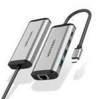 Vention 5-in-1 USB-C to USB3.0x3/RJ-45/PD Black (TGDHB)