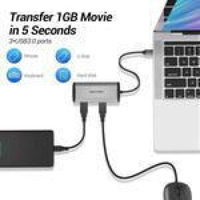 Vention 5-in-1 USB-C to USB3.0x3/RJ-45/PD Black (TGDHB)