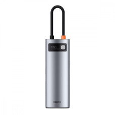 Baseus Metal Gleam Series 7-in-1 Multifunctional Type-C HUB Gray (WKWG020113)