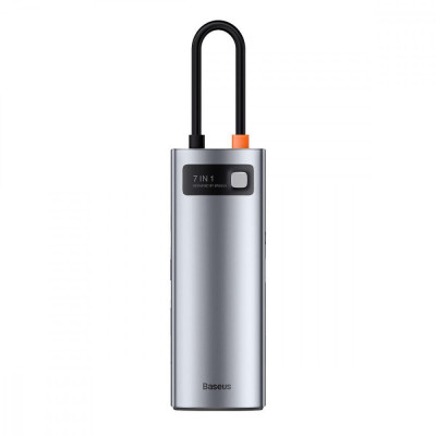 Baseus Metal Gleam Series 7-in-1 Multifunctional Type-C HUB Gray (WKWG020113)